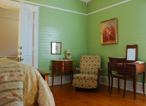 A bride preparing for her wedding at the Mountain Rose Inn.