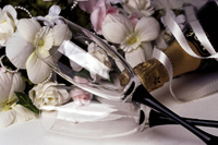 Champange glasses and roses