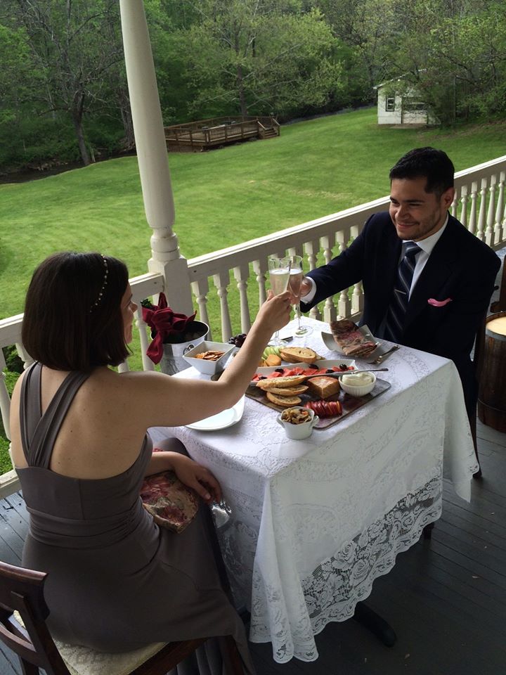 Bride & Groom with cake